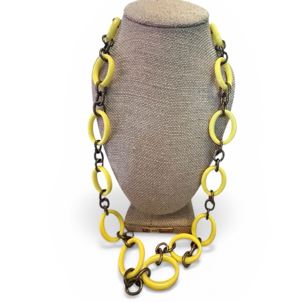 J Crew Yellow and Gold Chain Necklace